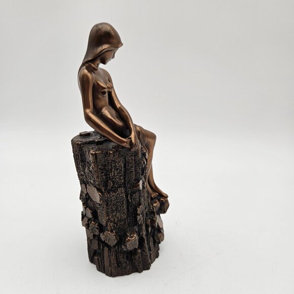 Vintage 1977 Giovanni Schoeman Cold Cast Bronze Sculpture Wood Nymph - Picture 4 of 9